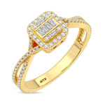 Photo of Margot 3/4 CT. T.W. Diamond Fancy Cluster Bridal Set 10K Yellow Gold [BT493YE-C000]