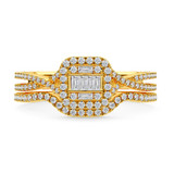 Photo of Margot 3/4 CT. T.W. Diamond Fancy Cluster Bridal Set 10K Yellow Gold [BR493Y-C000]