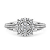 Photo of Eames 3/8 CT. T.W. Diamond Round Cluster Bridal Set 10K White Gold [BT209WE-C000]