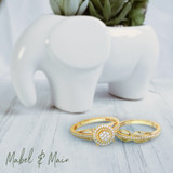 Photo of Eames 3/8 CT. T.W. Diamond Round Cluster Bridal Set 10K White Gold [BR209W-C000]