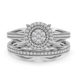 Photo of Eames 3/8 CT. T.W. Round Cluster Bridal Set 10K White Gold [BR209W-C000]