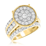 Photo of McKenzie 3 3/4 Carat T.W. Diamond Round Cluster Bridal Set 14K Yellow Gold [BT437YE-C000]