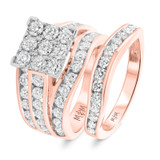 Photo of Chanetelle 3 1/2 Carat T.W. Diamond Princess Cluster Bridal Set 14K Rose Gold [BR441R-C000]