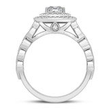 Photo of Zenevieva 2 ct tw. Lab Grown Diamond Princess Solitaire Bridal Set 14K White Gold [BT5890WE-K090]