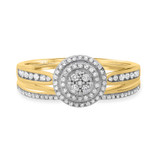 Photo of Sinead 1/2 Carat T.W. Diamond Round Cluster Bridal Set 14K Yellow Gold [BR430Y-C000]