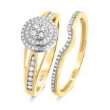 Photo of Sinead 1/2 Carat T.W. Diamond Round Cluster Bridal Set 14K Yellow Gold [BR430Y-C000]