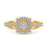 Photo of Eames 3/8 CT. T.W. Diamond Round Cluster Bridal Set 10K Yellow Gold [BT209YE-C000]