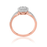 Photo of Morgan 3/4 Carat T.W. Diamond Cushion Cluster Bridal Set 10K Rose Gold [BT431RE-C000]