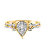 Photo of Edith 3/8 Carat T.W. Diamond Pear Cluster Bridal Set 14K Yellow Gold [BT206YE-C000]