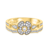 Photo of Hurst 3/8 CT. T.W. Diamond Fancy Cluster Bridal Set 10K Yellow Gold [BR203Y-C000]