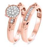 Photo of Nora 1/4 Carat T.W. Diamond Round Cluster Bridal Set 10K Rose Gold [BR210R-C000]