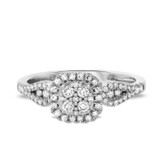 Photo of Morgan 3/4 CT. T.W. Diamond Cushion Cluster Bridal Set 10K White Gold [BT431WE-C000]