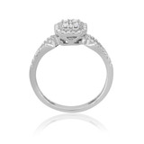Photo of Morgan 3/4 CT. T.W. Diamond Cushion Cluster Bridal Set 10K White Gold [BT431WE-C000]