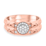 Photo of Nora 1/4 CT. T.W. Diamond Round Cluster Bridal Set 14K Rose Gold [BR210R-C000]