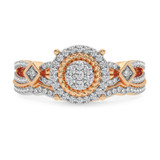 Photo of Gage 1/2 CT. T.W. Diamond Round Cluster Bridal Set 14K Rose Gold [BR207R-C000]