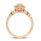 Photo of Gage 1/2 CT. T.W. Diamond Round Cluster Bridal Set 14K Rose Gold [BT207RE-C000]