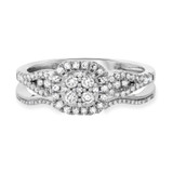 Photo of Morgan 3/4 CT. T.W. Cushion Cluster Bridal Set 14K White Gold [BR431W-C000]