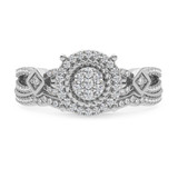 Photo of Gage 1/2 CT. T.W. Diamond Round Cluster Bridal Set 10K White Gold [BR207W-C000]