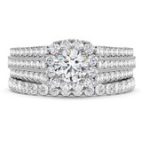 Photo of Chrissa 3 1/3 ct tw. Lab Grown Diamond Round Solitaire Bridal Set 950 Platinum [BR5879P-L070]