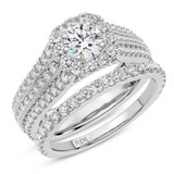 Photo of Chrissa 3 1/3 ct tw. Lab Grown Diamond Round Solitaire Bridal Set 950 Platinum [BR5879P-L070]