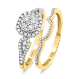 Photo of Morgan 3/4 CT. T.W. Diamond Cushion Cluster Bridal Set 10K Yellow Gold [BR431Y-C000]