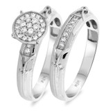 Photo of Nora 1/4 CT. T.W. Round Cluster Bridal Set 14K White Gold [BR210W-C000]