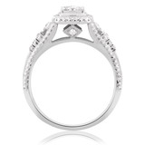 Photo of Dashiell 3/4 ct tw. Diamond Cushion Cluster Engagement Ring 10K White Gold [BT201WE-C000]