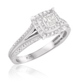 Photo of Elise 1/2 ct tw. Diamond Princess Solitaire Engagement Ring 14K White Gold [BT481WE-P023]