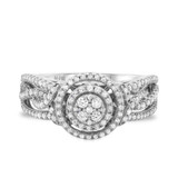 Photo of Charlotte 7/8 ct tw. Diamond Round Cluster Engagement Ring 14K White Gold [BT473WE-C000]