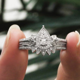 Photo of Edith 1/4 ct tw. Diamond Pear Cluster Engagement Ring 10K Yellow Gold [BT206YE-C000]