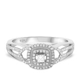 Photo of Evangeline 1/2 ct tw. Diamond Princess Cluster Engagement Ring 14K White Gold [BT491WE-C000]