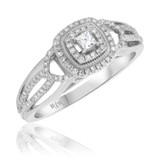 Photo of Evangeline 1/2 ct tw. Diamond Princess Cluster Engagement Ring 14K White Gold [BT491WE-C000]