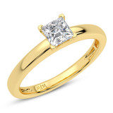 Photo of Trissa 1 ct tw. Diamond Princess Solitaire Engagement Ring 14K Yellow Gold [BT5022YE-H095]