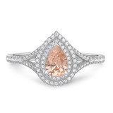 Photo of Chiffon 1 1/2 CT. T.W. Morganite and diamond Engagement Ring 14K White Gold [BT5047WE-C000]