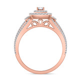 Photo of Declan 2/3 ct tw. Diamond Princess Cluster Engagement Ring 10K Rose Gold [BT482RE-C000]