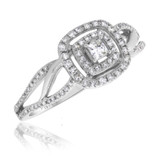 Photo of Amelia 1/2 ct tw. Diamond Princess Cluster Engagement Ring 14K White Gold [BT487WE-C000]