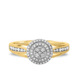 Photo of Sinead 3/8 ct tw. Diamond Round Cluster Engagement Ring 14K Yellow Gold [BT430YE-C000]