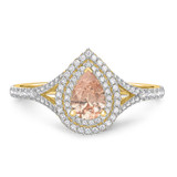 Photo of Chiffon 1 1/2 Carat T.W. Morganite and diamond Engagement Ring 14K Yellow Gold [BT5047YE-C000]