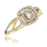 Photo of Amelia 1/2 ct tw. Diamond Princess Cluster Engagement Ring 10K Yellow Gold [BT487YE-C000]