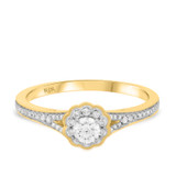 Photo of Tessa 3/8 ct tw. Diamond Round Cluster Engagement Ring 14K Yellow Gold [BT496YE-C000]