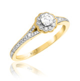 Photo of Tessa 3/8 ct tw. Diamond Round Cluster Engagement Ring 14K Yellow Gold [BT496YE-C000]
