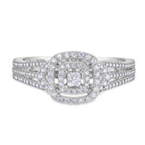 Photo of Declan 2/3 ct tw. Diamond Princess Cluster Engagement Ring 10K White Gold [BT482WE-C000]