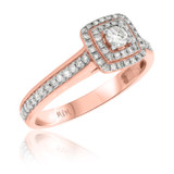 Photo of Louis 1/2 ct tw. Diamond Cushion Cluster Engagement Ring 10K Rose Gold [BT498RE-C000]