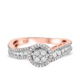 Photo of Astrid 3/4 ct tw. Diamond Round Cluster Engagement Ring 10K Rose Gold [BT492RE-C000]