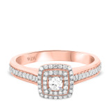 Photo of Louis 1/2 cttw Cushion Diamond Engagement Ring 14K Rose Gold [BT498RE-C000]