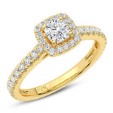 Photo of Dmitri 1 1/2 ct tw. Diamond Cushion Solitaire Engagement Ring 14K Yellow Gold [BT5020YE-U070]