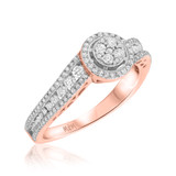 Photo of Astrid 3/4 ct tw. Diamond Round Cluster Engagement Ring 14K Rose Gold [BT492RE-C000]