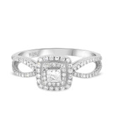 Photo of Shamir 3/4 ct tw. Diamond Princess Solitaire Engagement Ring 14K White Gold [BT202WE-P023]