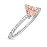 Photo of Fawn 1 1/10 Carat T.W. Morganite and diamond Engagement Ring 14K White Gold [BT5048WE-C000]