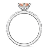 Photo of Fawn 1 1/10 Carat T.W. Morganite and diamond Engagement Ring 14K White Gold [BT5048WE-C000]